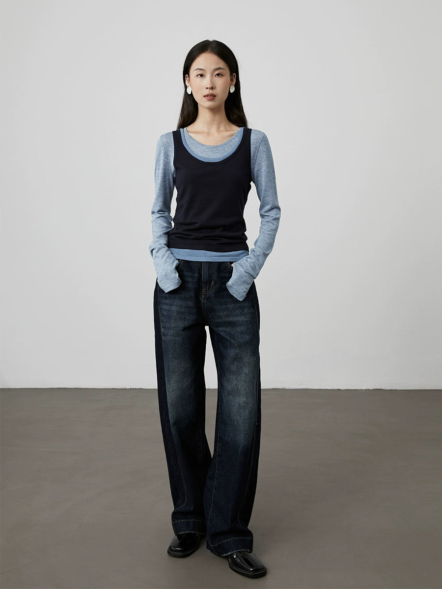 [Anxin T] Suéter de lana Tencel personalizado de cuatro colores CAREMIND, camisa de fondo clásica y sencilla para mujer que no daña la piel 