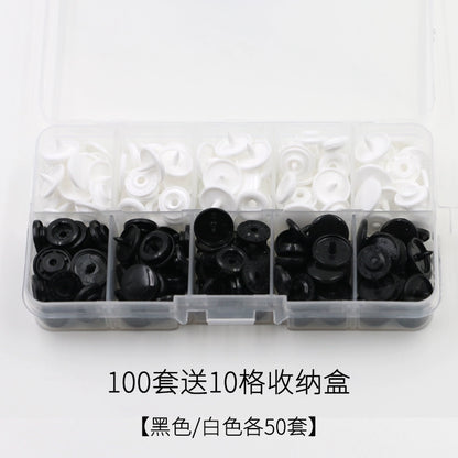 3412★  Button buttons Raincoat hidden buttons Plastic four-in-one buttons Children's overalls Pants Mother buttons Clothes Children's women's snap buttons