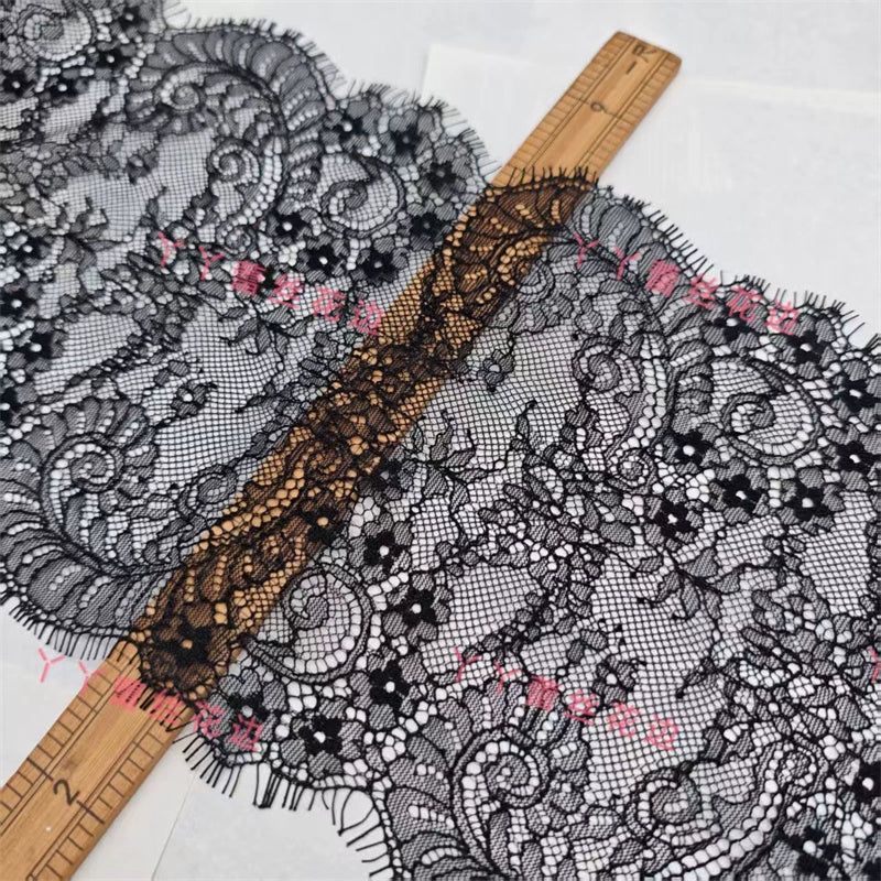 Tela de encaje de pestañas de alta calidad, 3745 cm de ancho y 20 cm de largo, ideal para manualidades, para vestido de novia, joyería, velo, collar, accesorios de empalme