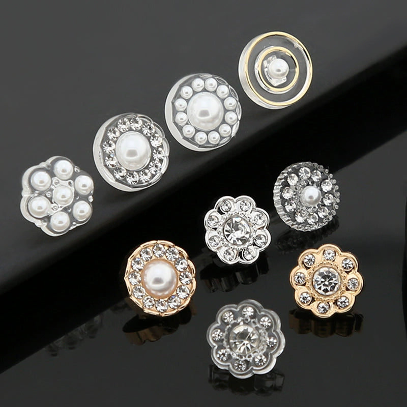 3492★ Camisa versátil con botones pequeños, cárdigan, botones redondos de diamante, ropa de mujer, suéter decorativo, botones de perla, accesorios