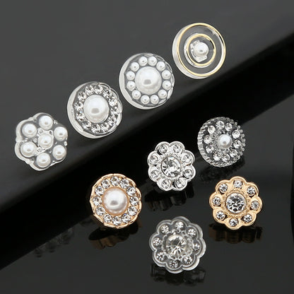 3492★ Camisa versátil con botones pequeños, cárdigan, botones redondos de diamante, ropa de mujer, suéter decorativo, botones de perla, accesorios