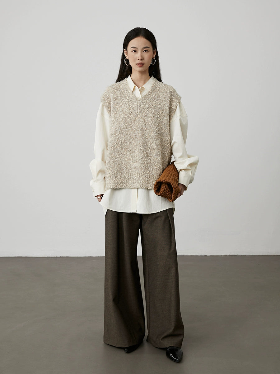 [white noise] CAREMIND casual silhouette shirt 2024 autumn new long-sleeved white shirt commuting wear