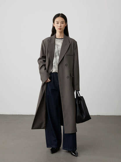 [Notas flotantes] Camiseta de manga larga con cuello redondo y manchas irregulares holgadas de CAREMIND, parte inferior gris y blanca para mujer 