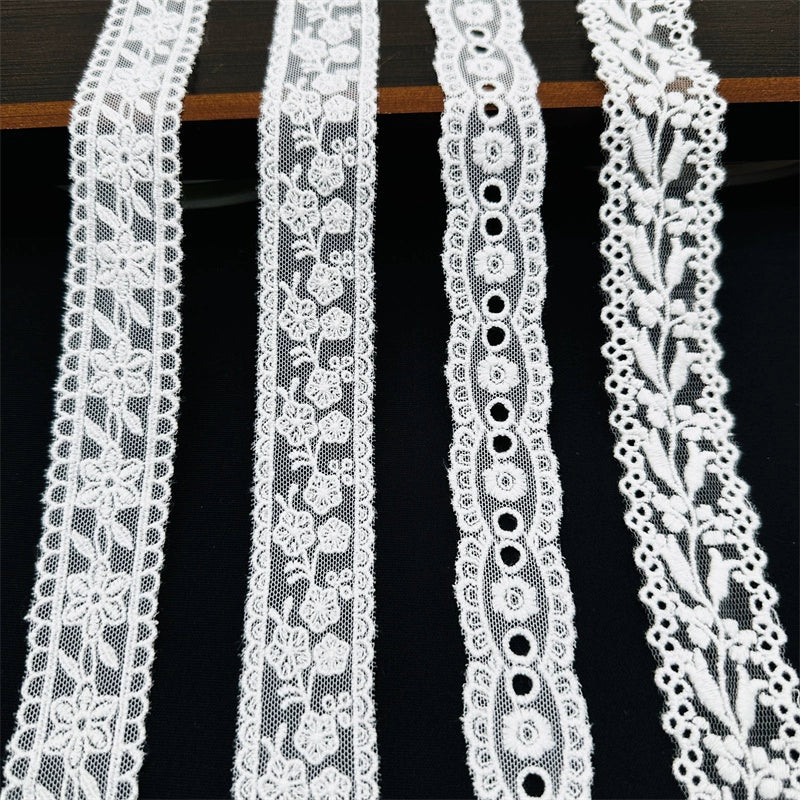 3806 Encaje bordado de malla blanca japonés y coreano, accesorios de decoración de ropa, accesorios de ropa de encaje hechos a mano DIY