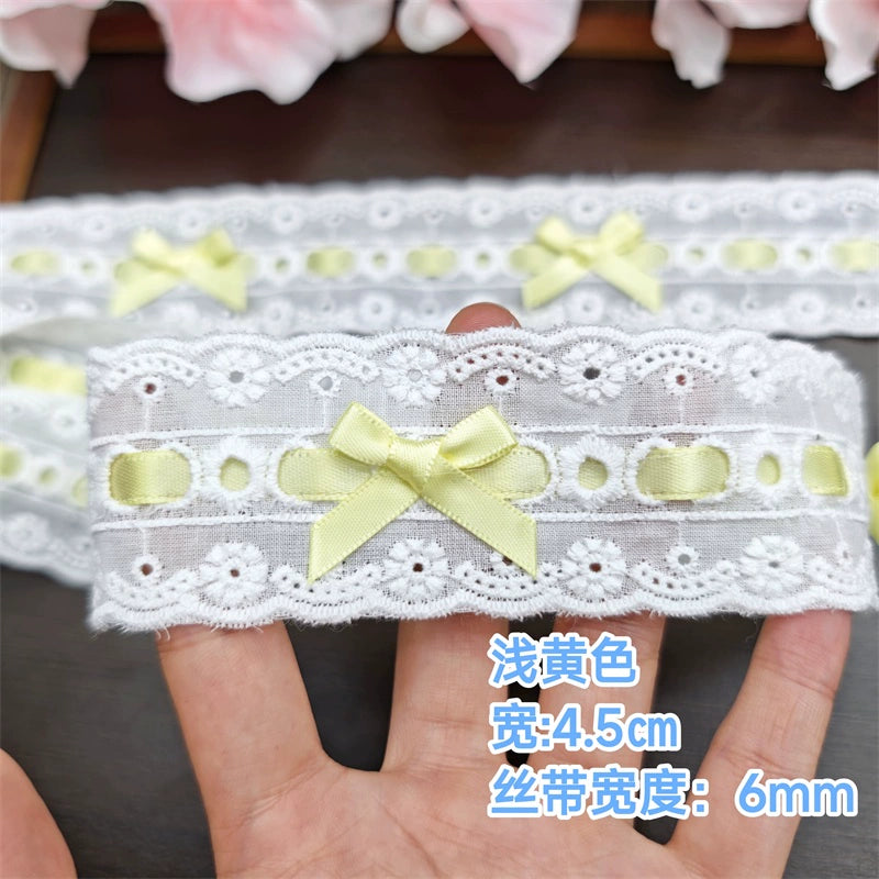 3552★ Ancho 4,5 cm Lazo multicolor Encaje Ropa Cinta Algodón Bordado Lolita Encaje DIY Accesorios hechos a mano