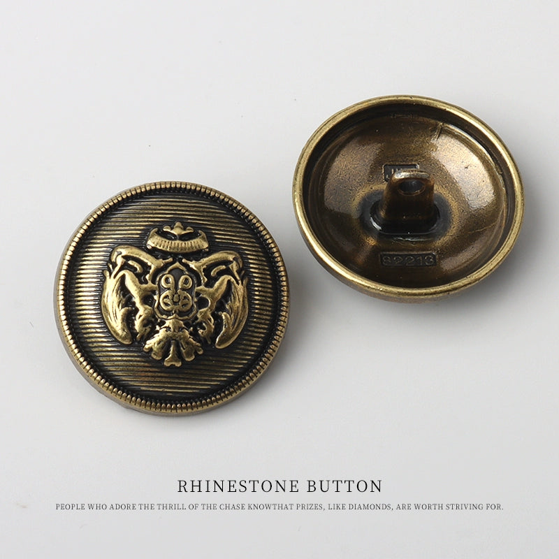 3253★  High-end button men's and women's trench coats, versatile suit coats, ancient silver buttons, retro bronze metal buttons