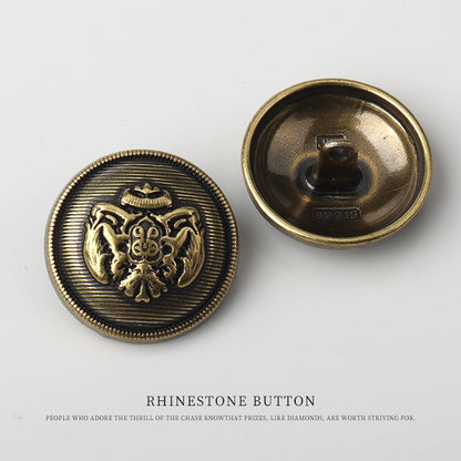 3253★  High-end button men's and women's trench coats, versatile suit coats, ancient silver buttons, retro bronze metal buttons