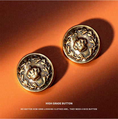 3266★  Gold crown buttons round versatile men's and women's tops clothes metal buttons high-end coats trench coats sweater buttons