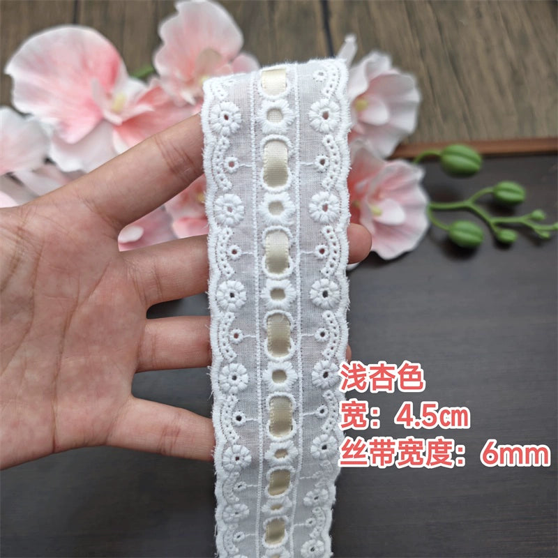 3553★ Ancho 4,5 cm Nuevo color Cinta de algodón Hilo de encaje Hecho a mano DIY Lolita Accesorios de ropa de bebé