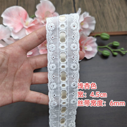 3553★ Ancho 4,5 cm Nuevo color Cinta de algodón Hilo de encaje Hecho a mano DIY Lolita Accesorios de ropa de bebé