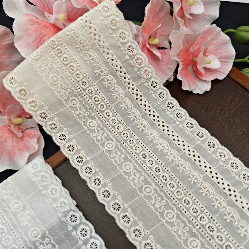 3802 Ropa de moda Lolita, algodón peinado, algodón bordado, encaje, ropa interior, decoración textil para el hogar, tela auxiliar hecha a mano DIY