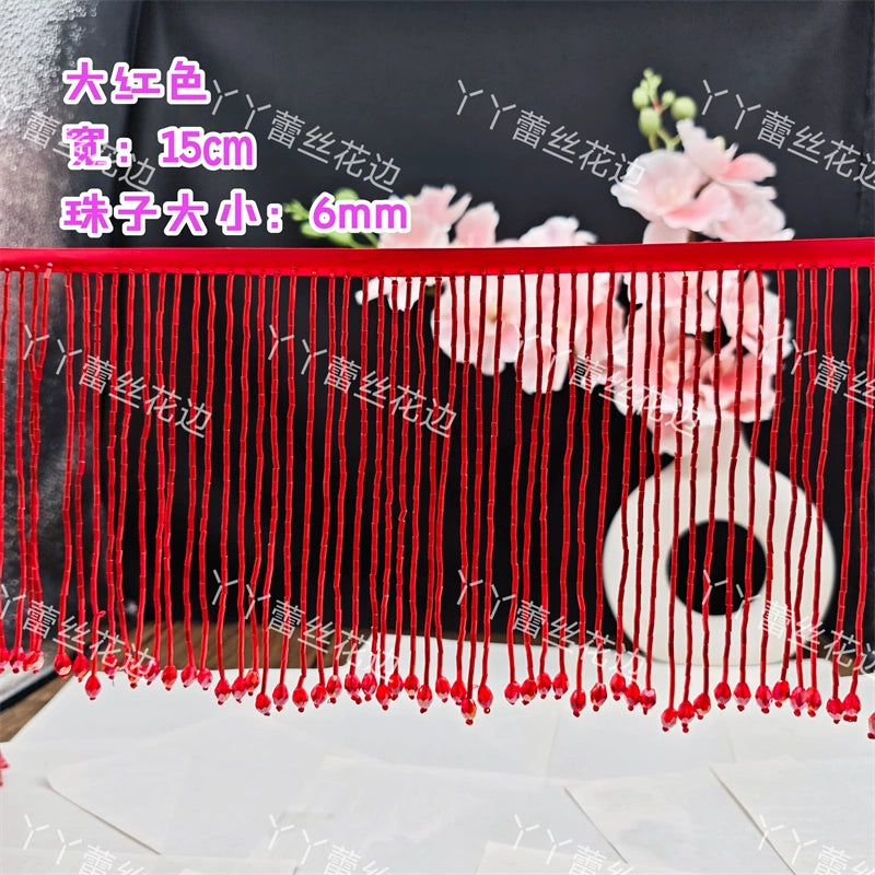 Tubo de cuentas de industria pesada de 15 cm de ancho, colgante de encaje de cristal, accesorios de ropa para vestido de novia, accesorios de bricolaje