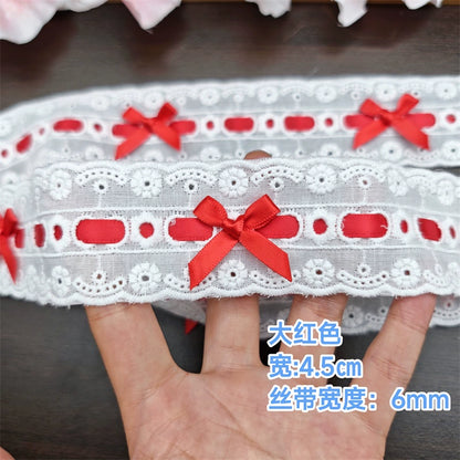 3552★ Ancho 4,5 cm Lazo multicolor Encaje Ropa Cinta Algodón Bordado Lolita Encaje DIY Accesorios hechos a mano