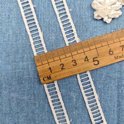 3676 Exquisito encaje bordado de escalera soluble en agua de seda de leche, accesorios de encaje decorativos para empalme de ropa Lolita DIY