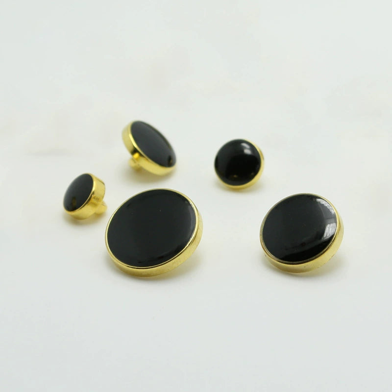 3448★ Botones planos clásicos de plástico con puntos de aceite para camisas, puños, trajes, abrigos, ropa, tops, botones dorados para mujer