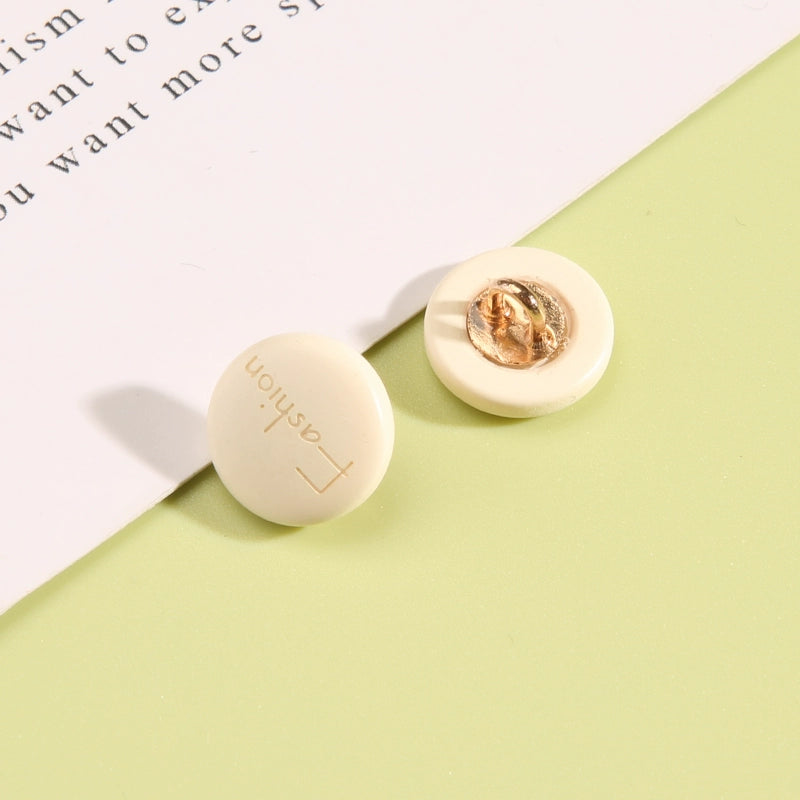 3331★  Round high-end men's and women's white shirt decorative button cardigan shirt cuffs neckline versatile button chiffon buttons