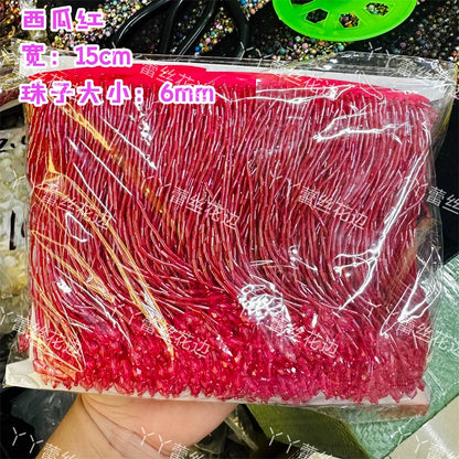 Tubo de cuentas de industria pesada de 15 cm de ancho, colgante de encaje de cristal, accesorios de ropa para vestido de novia, accesorios de bricolaje