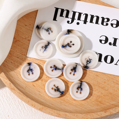 3313★  Ceramic buttons retro Guochao blue and white porcelain buttons coat sweater coat cardigan buttons Tang style cheongsam shirt buttons