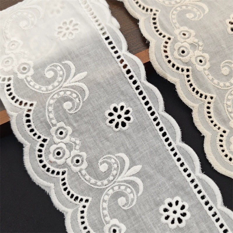 Tela de encaje bordado de algodón puro literario, 3789 ancho, 10,5 cm, accesorios de decoración para bodas, accesorios de bricolaje hechos a mano