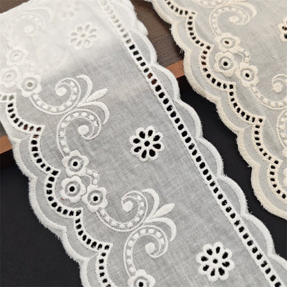 Tela de encaje bordado de algodón puro literario, 3789 ancho, 10,5 cm, accesorios de decoración para bodas, accesorios de bricolaje hechos a mano