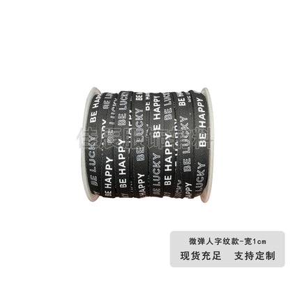 3875 Spot 1 cm tira de ribete con estampado de letras en espiga de colores para accesorios, correa de cuello trasero, tira lateral para ropa