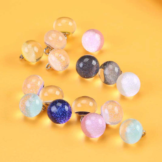 3489★ Camisa Camisa Botón de Cristal Redondo Transparente Superior Botón de Gasa Botón Decorativo Versátil Botón de Mujer de Alta Gama