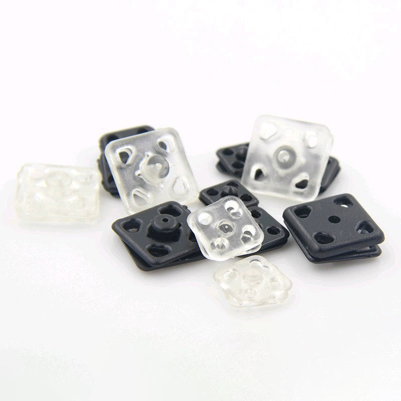 3469★ Botón de camisa invisible cuadrado, botón antiluz, botón oculto transparente, botón de costura manual, botón de plástico pequeño