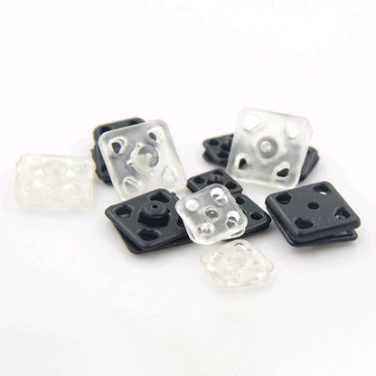 3469★ Botón de camisa invisible cuadrado, botón antiluz, botón oculto transparente, botón de costura manual, botón de plástico pequeño