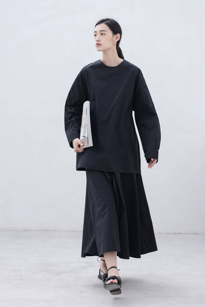 [Oferta por tiempo limitado] Conjunto de camisa de viento frío y oscuro Yamamoto de CAREMIND para mujer + falda que cubre las caderas con un personaje 