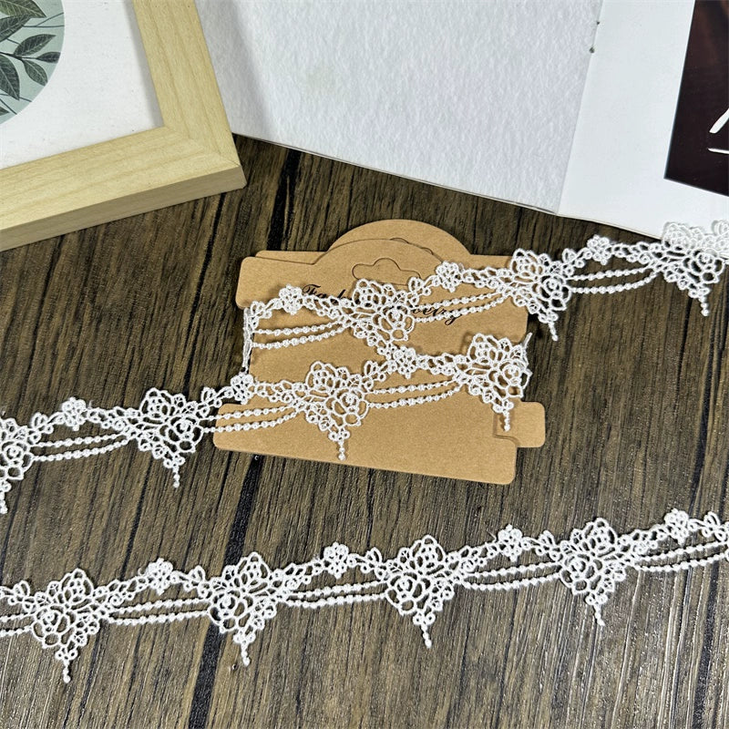 3667 Cortinas Ropa Encaje Accesorios de Encaje Vestido Lolita Collar Bolso Zapatos y Sombreros DIY Encaje Bordado Hecho a Mano