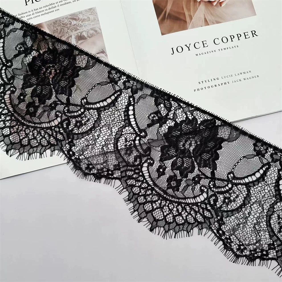 3774 Exquisitos, anchos 15CM, pestañas de encaje unilaterales, exquisito encaje, accesorios de ropa de bricolaje hechos a mano, materiales para cortinas de faldas