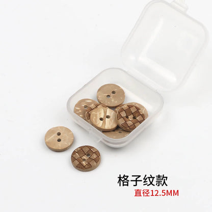 3352★  Coconut Round Shirt Button Women's Button Painted Shirt Small Button DIY Handmade Clothes Wooden Button Coconut Shell Wood