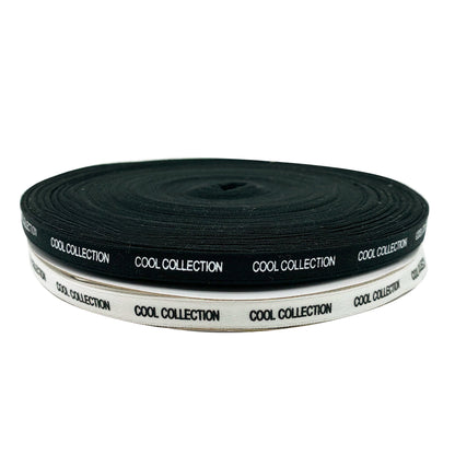 Tira de cinta con estampado de letras en blanco y negro de algodón de 1 cm, tira de ribete para el borde del escote trasero, tira de presión para accesorios, tira lateral para ropa