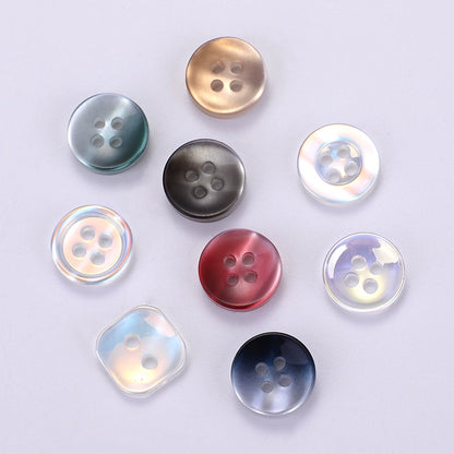 3349★  Versatile black and white men's short-sleeved t-shirt polol shirt round small button shirt buttons women's chiffon shirt buttons