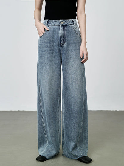 [Nuevo producto] Pantalones vaqueros de pierna ancha estilo retro americano CAREMIND, pantalones holgados con drapeado hacia adelante y nicho 