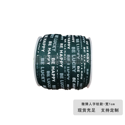 3875 Spot 1 cm tira de ribete con estampado de letras en espiga de colores para accesorios, correa de cuello trasero, tira lateral para ropa