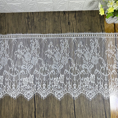 3768 Ancho 35CM Malla unilateral Encaje Flor Borde de pestañas Ropa Vestido de novia Ropa de cama para el hogar Decoración Material de empalme