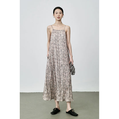 CAREMIND Nouvelle jupe à bretelles à imprimé végétal chinois Féminité Robe moulante à fleurs pour les vacances