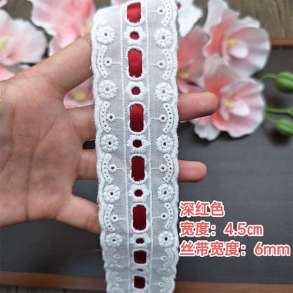 3553★ Ancho 4,5 cm Nuevo color Cinta de algodón Hilo de encaje Hecho a mano DIY Lolita Accesorios de ropa de bebé