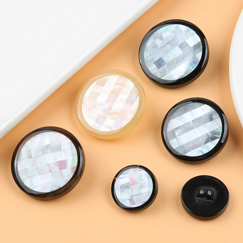 3244★  Shell pattern round button coat trench coat high-end button top women's clothes sweater decorative size button accessories