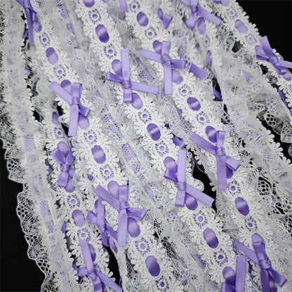 Cinturón de lolita plisado con lazo de encaje de 4 cm de ancho, 3549★, para manualidades, accesorios de encaje, bolsa para ropa, materiales hechos a mano