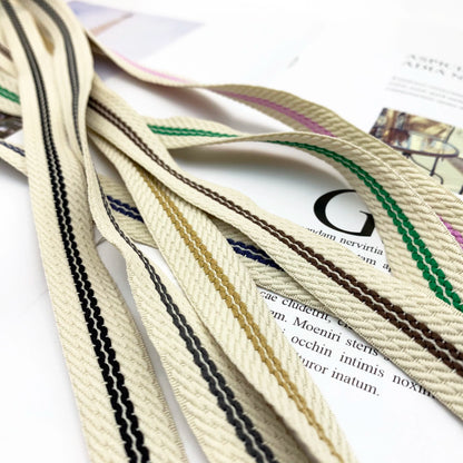 Tira de cinta jacquard a rayas de 1,5 cm, color 3856, para ribete, para ropa, con abalorios, para textiles del hogar, accesorios de vestir