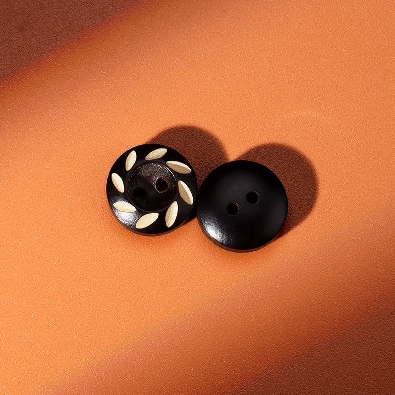 3328★  Natural wood round button shirt shirt children's wood buttons retro burnt edge log color bowl-shaped small buttons