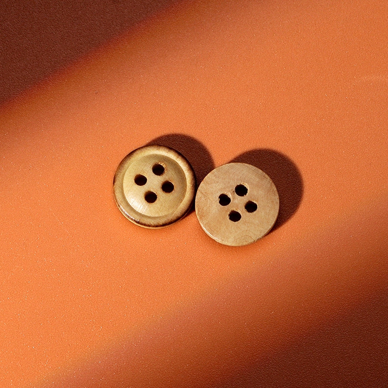 3328★  Natural wood round button shirt shirt children's wood buttons retro burnt edge log color bowl-shaped small buttons