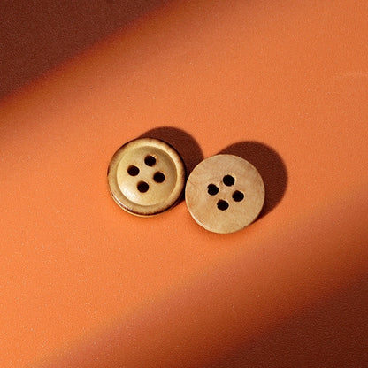 3328★  Natural wood round button shirt shirt children's wood buttons retro burnt edge log color bowl-shaped small buttons