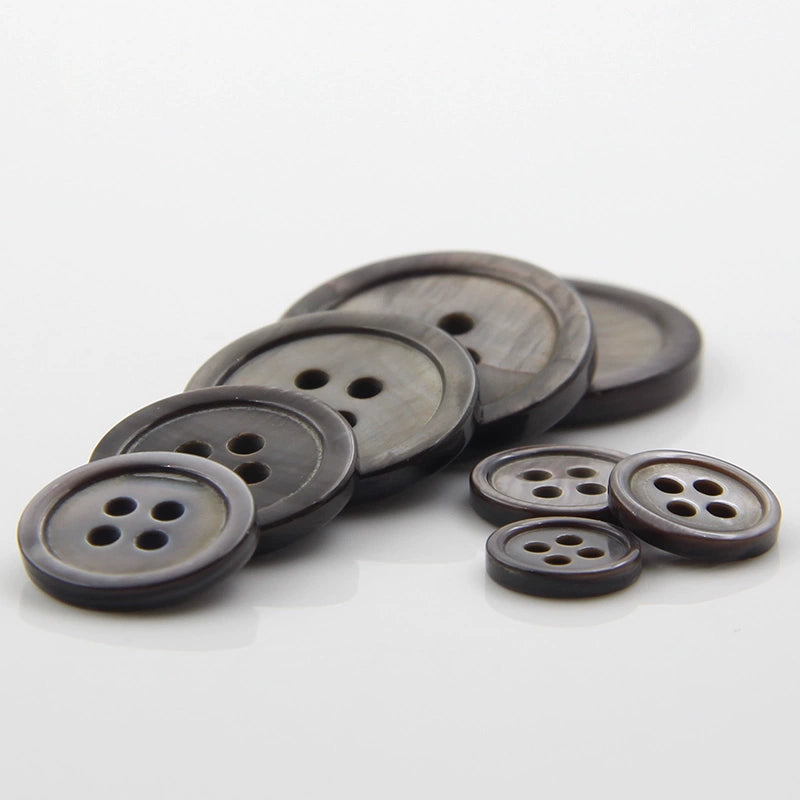 3383★  Grey shell buttons buttons Four-eye thin edge buttons Shirt shirt buttons Suit buttons Coat buttons Decorative buttons