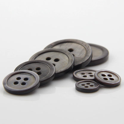 3383★  Grey shell buttons buttons Four-eye thin edge buttons Shirt shirt buttons Suit buttons Coat buttons Decorative buttons