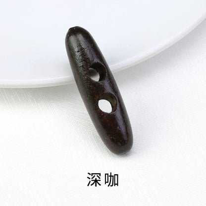 3262★  High-end wood button coat sweater trench coat woolen temperament horn buckle olive buckle natural wood buckle