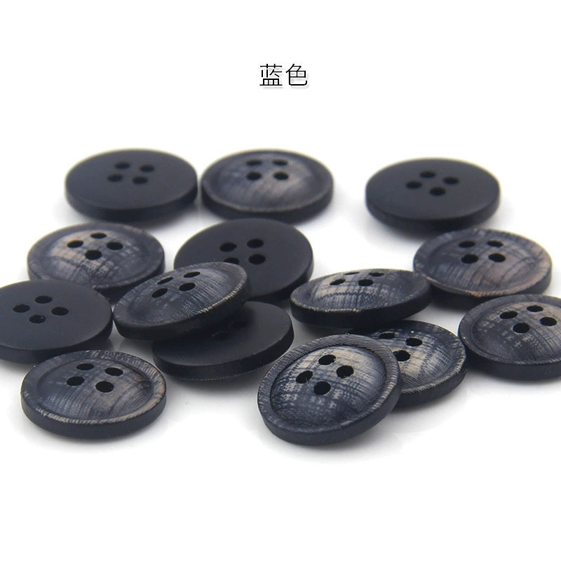 3466★ Botones de madera de colores Botones pintados con impresión en color epoxi Botones de traje Botones de camisa con patrón de madera Botones de camisa de cuatro ojales