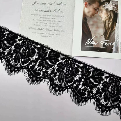 3769 largeur 14,5 cm exquise ligne osseuse unilatérale cils dentelle tissu bricolage décoratif rideaux robe de mariée accessoires